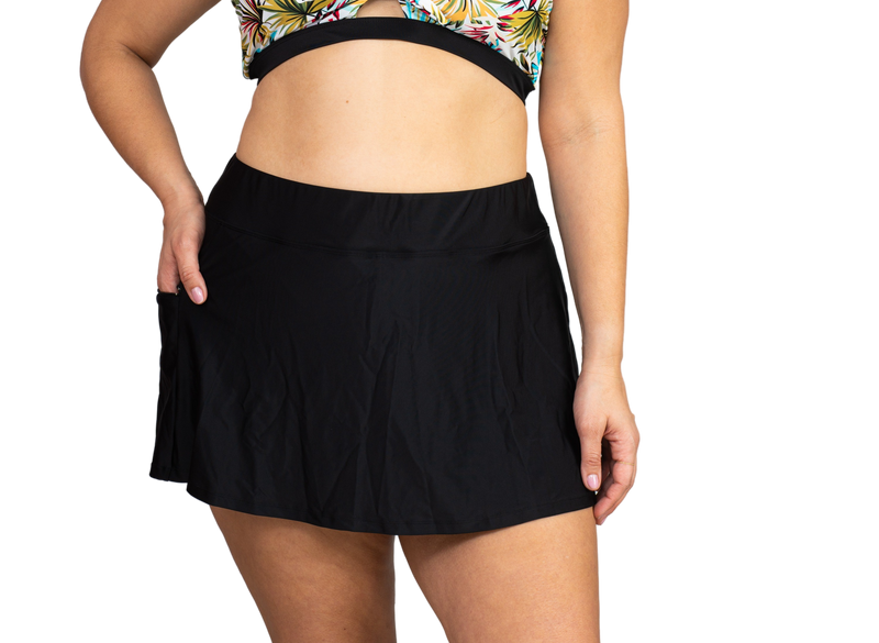 Side Zipper Skirt with Pockets Plus