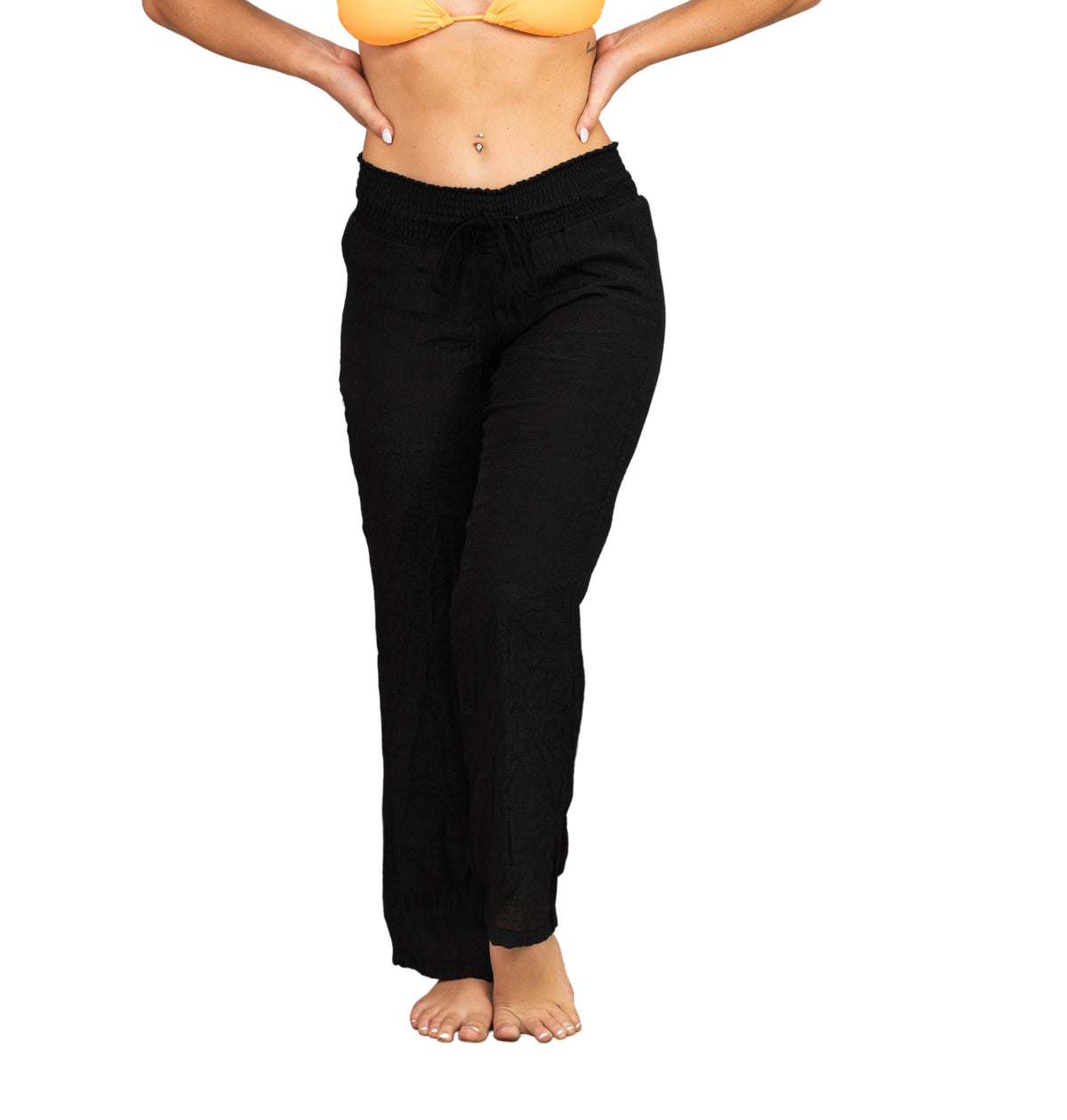 Wide Waistband Pant With Lining