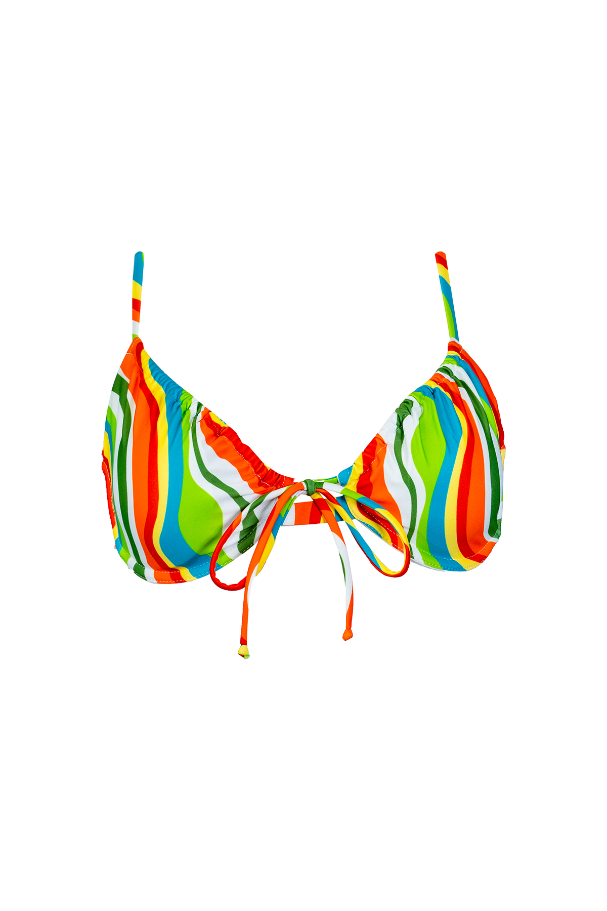 Tropical Wave Tie Front Scrunch Push Up Top