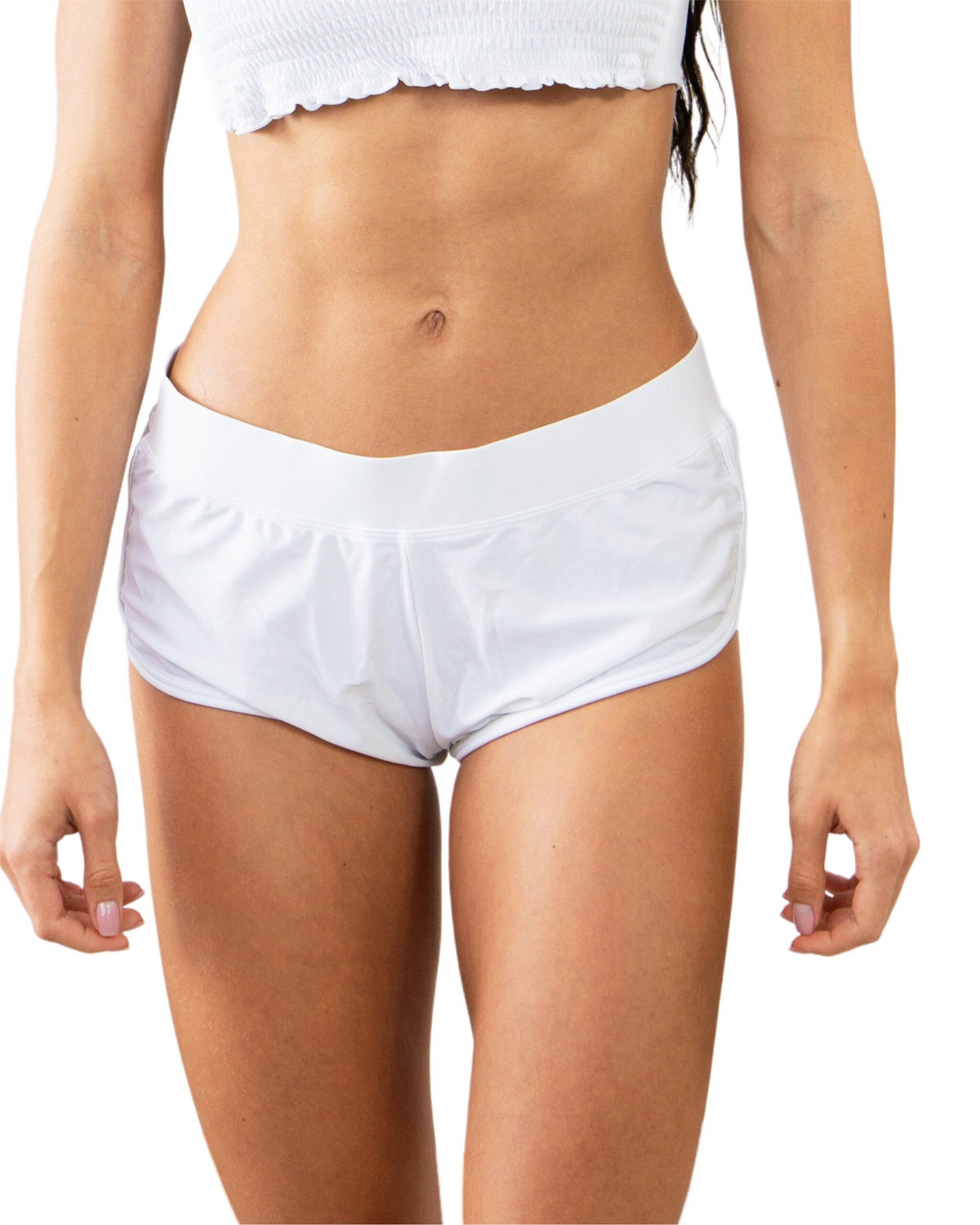 Solid White Women´s Shorts Bottom