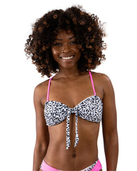 Panthera Tie Front Bandeau Top