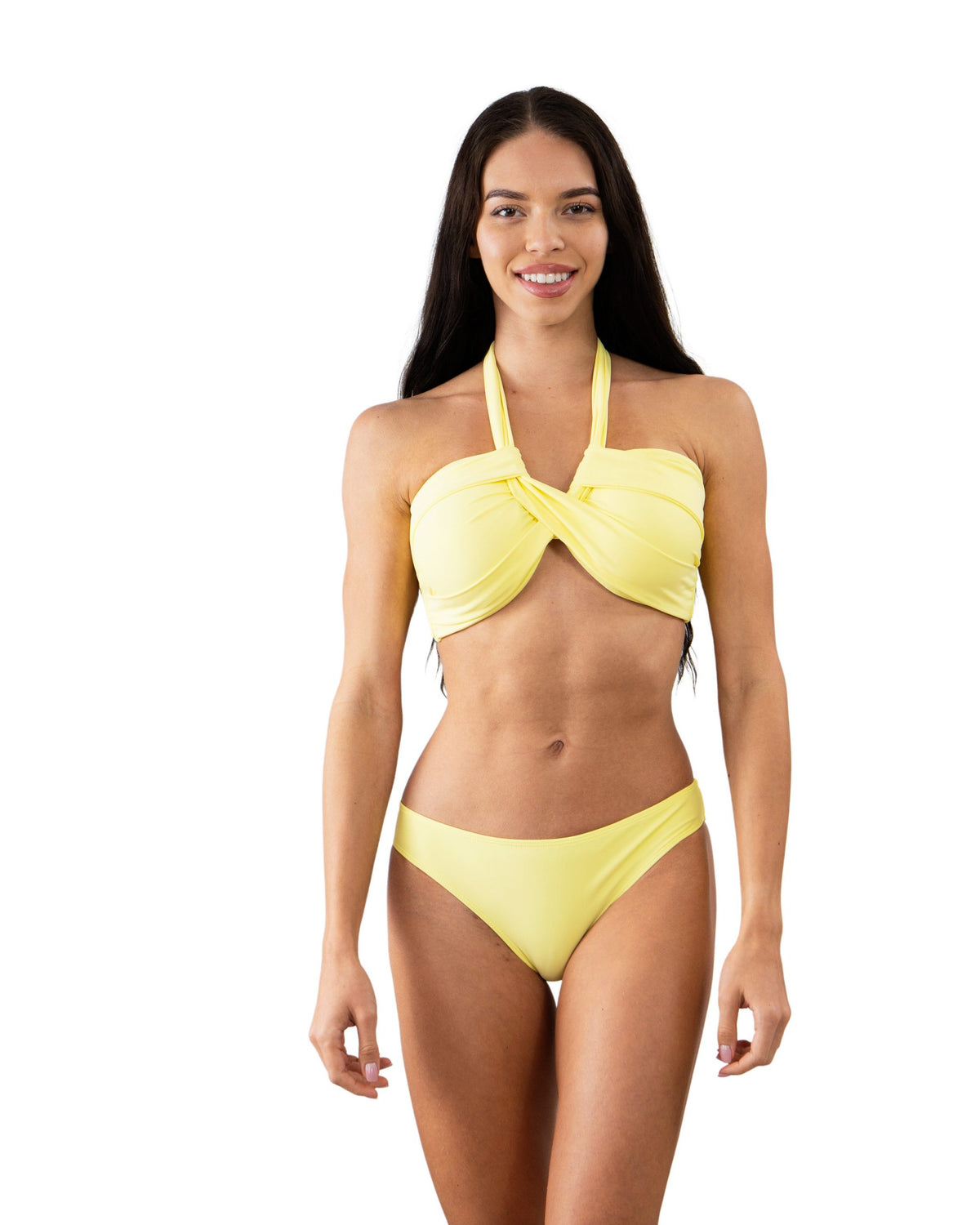 Solid Yellow Neck Tie Bandeau Top – Heat Swimwear